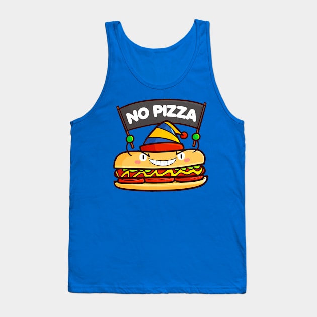 Hotdog No Pizza Tank Top by Jocularity Art